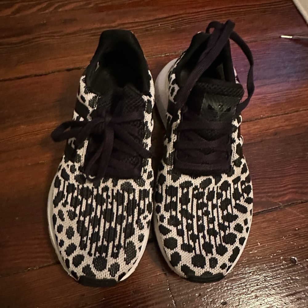 Womens Black and White animal Patterned Adidas Shoes